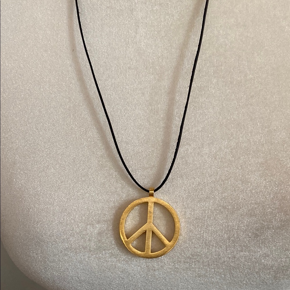 Gold Peace Pendant Necklace